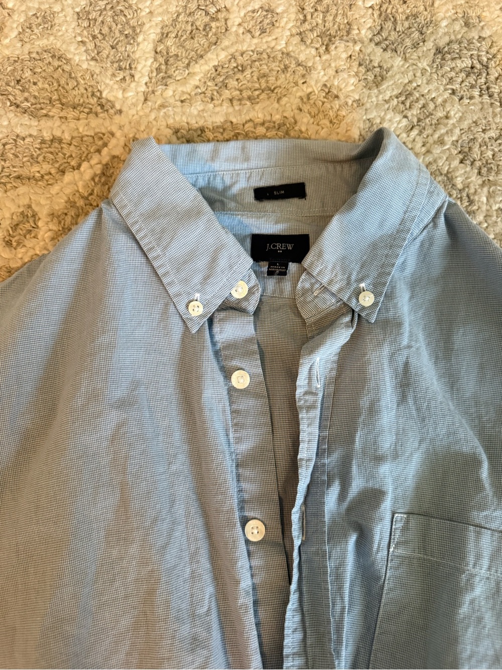 J. Crew Men's Pale Blue Button-Down Oxford Shirt